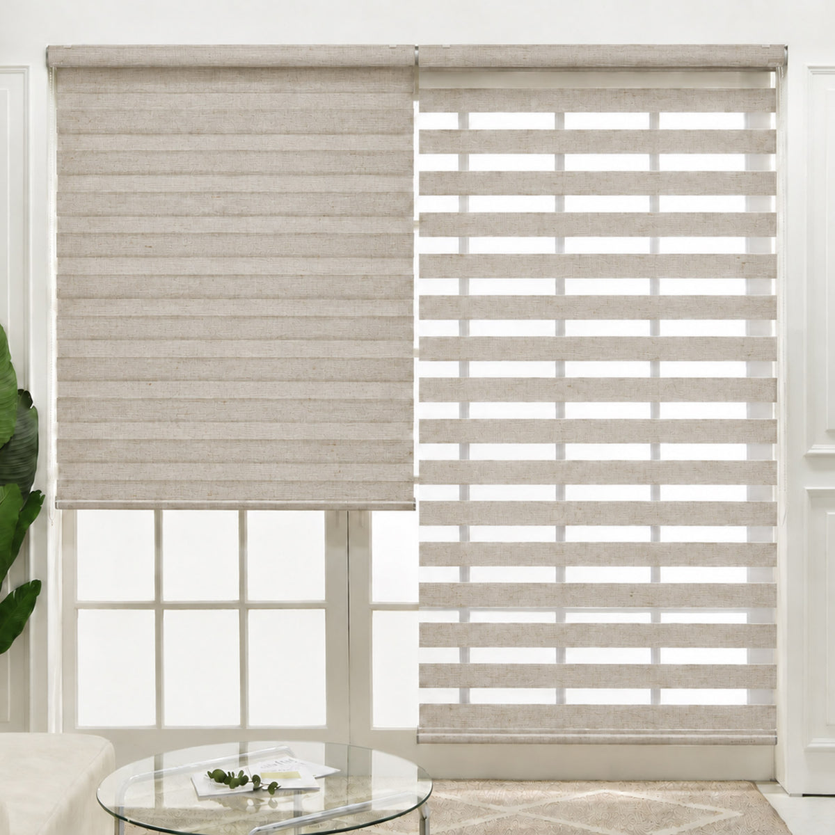 Linen Blackout Dual Zebra Shade