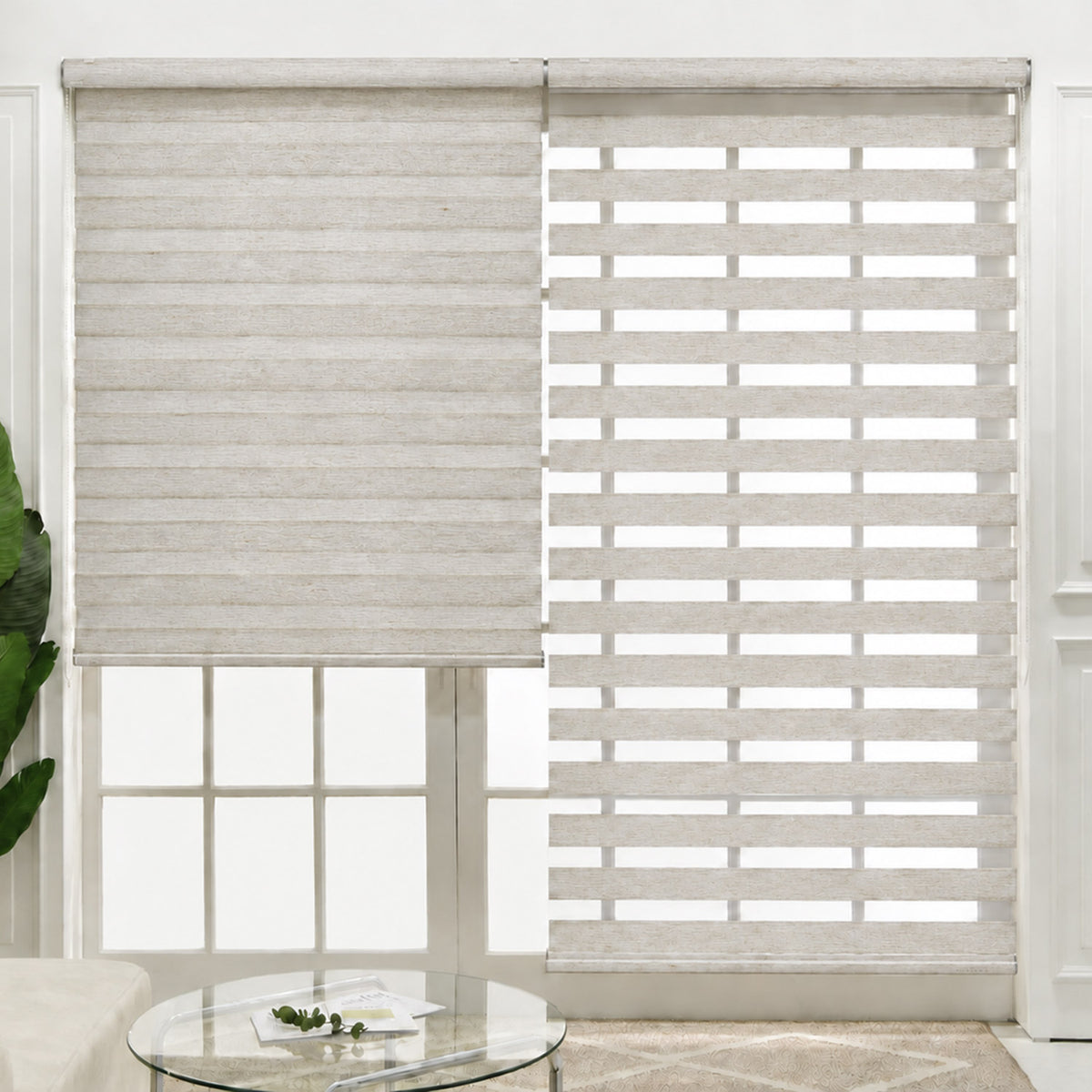 Linen Blackout Dual Zebra Shade
