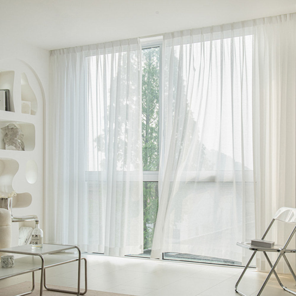 Smart Motorized Linen Curtain Set