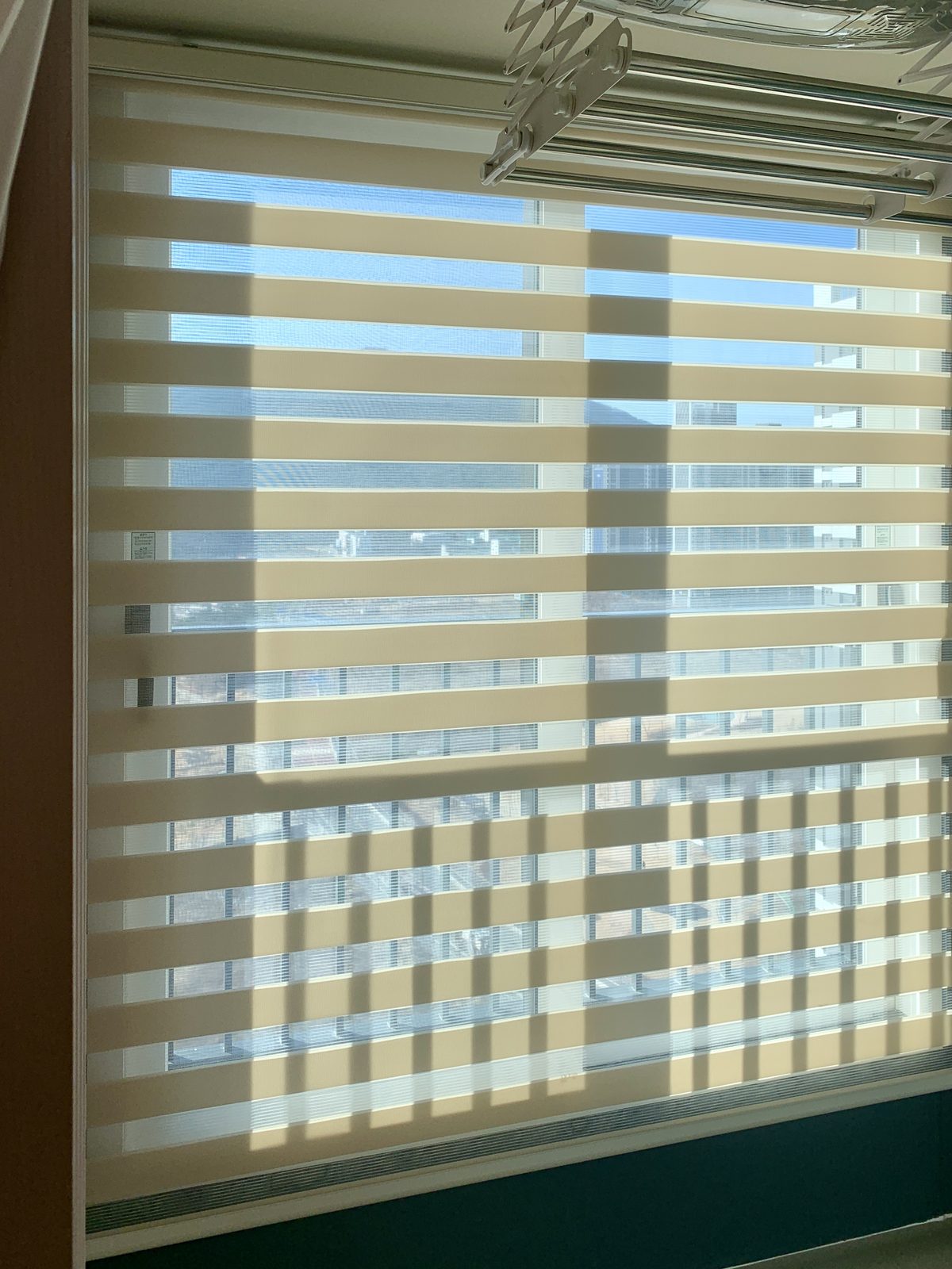 Zebra shades on a balcony